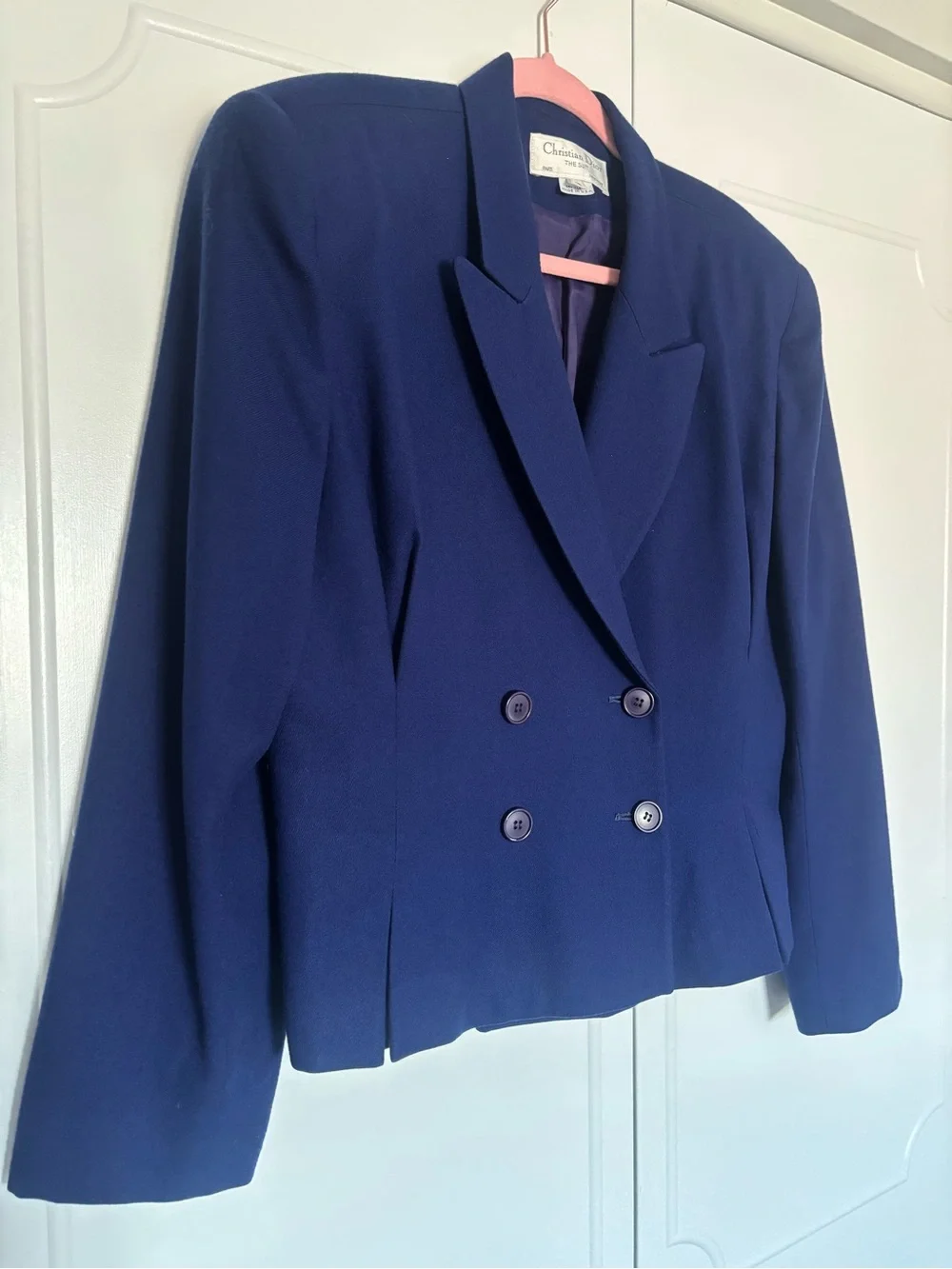 Dior Women's Double-Breasted Deep Blue Blazer skirt set “The Suit”